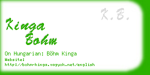 kinga bohm business card